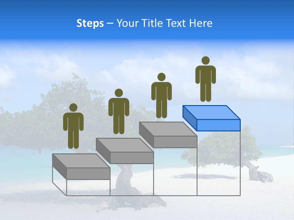 A Tree On A Beach With Blue Water In The Background PowerPoint Template