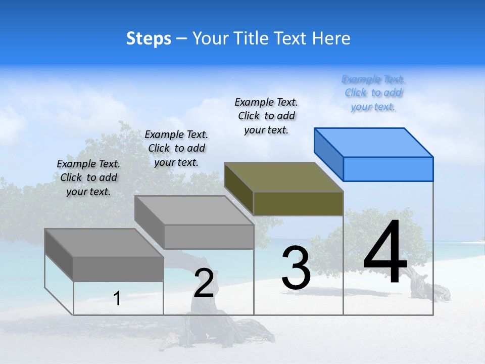 A Tree On A Beach With Blue Water In The Background PowerPoint Template