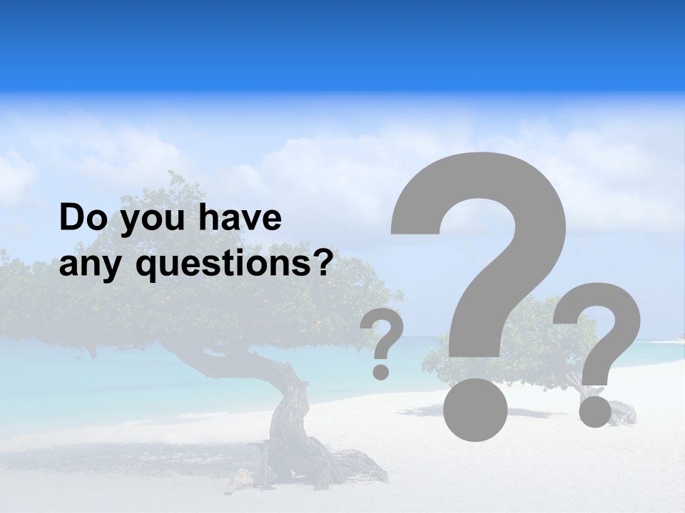 A Tree On A Beach With Blue Water In The Background PowerPoint Template