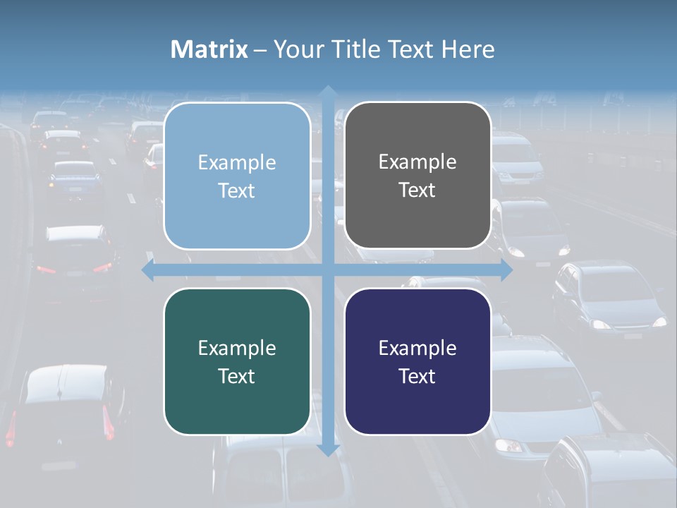 A Highway Filled With Lots Of Traffic Next To A Tall Building PowerPoint Template
