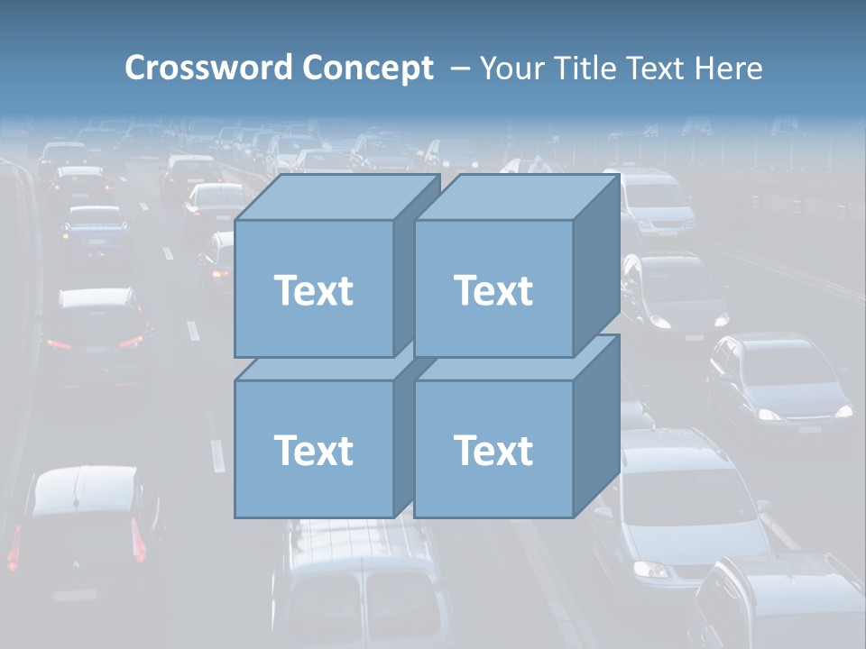 A Highway Filled With Lots Of Traffic Next To A Tall Building PowerPoint Template