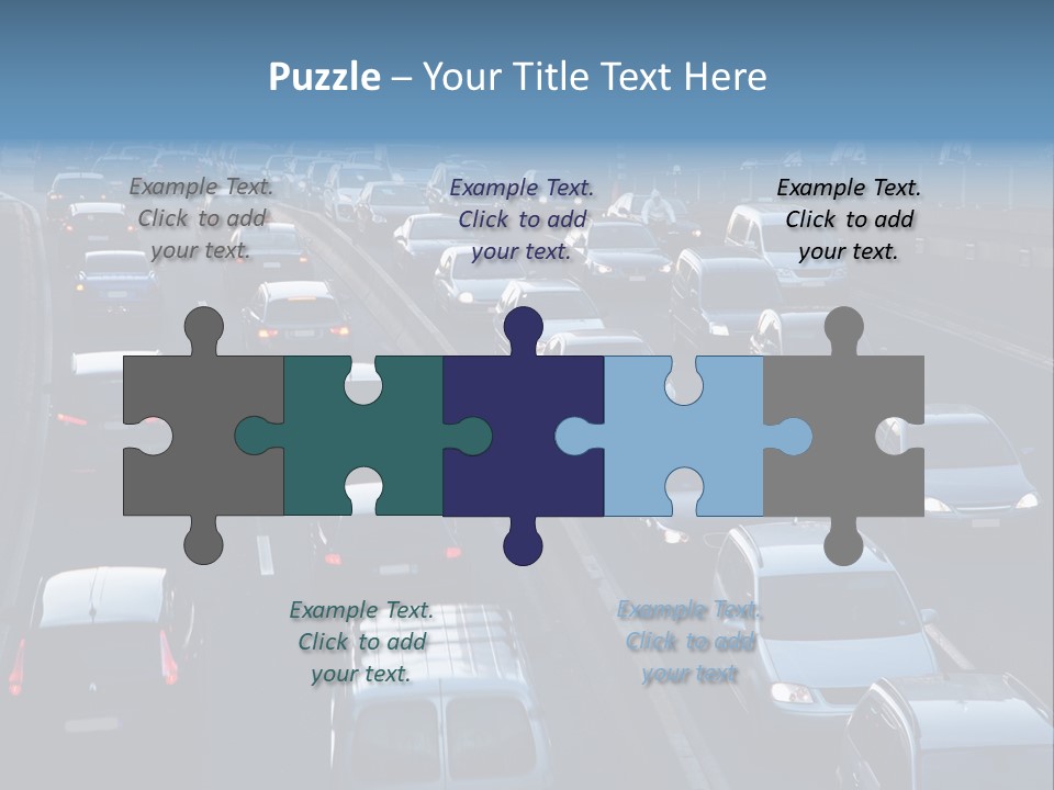 A Highway Filled With Lots Of Traffic Next To A Tall Building PowerPoint Template
