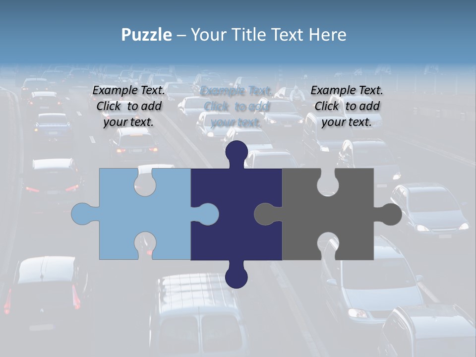 A Highway Filled With Lots Of Traffic Next To A Tall Building PowerPoint Template