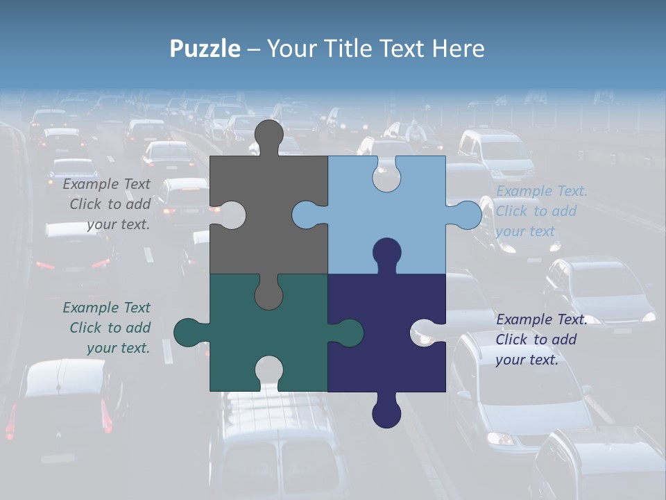 A Highway Filled With Lots Of Traffic Next To A Tall Building PowerPoint Template