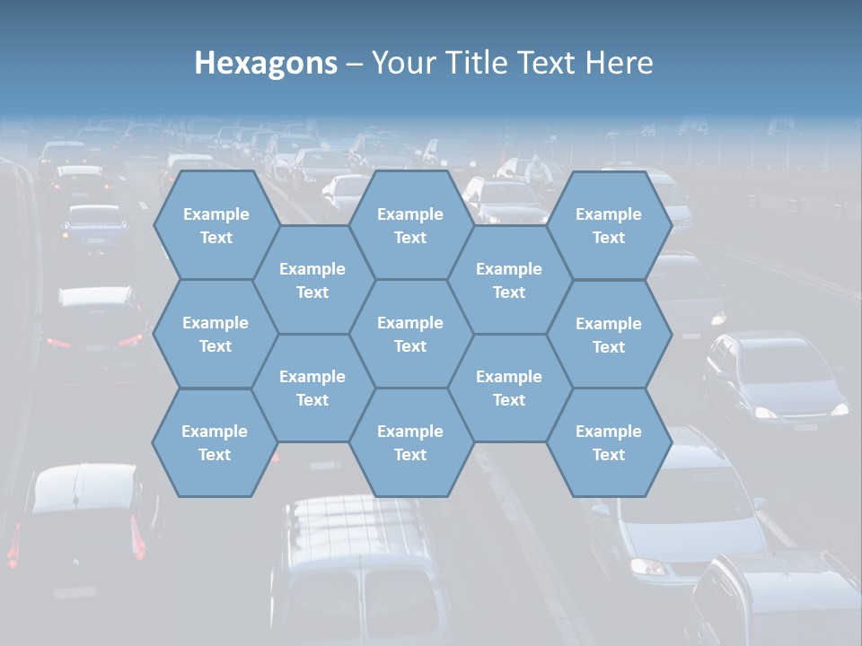 A Highway Filled With Lots Of Traffic Next To A Tall Building PowerPoint Template