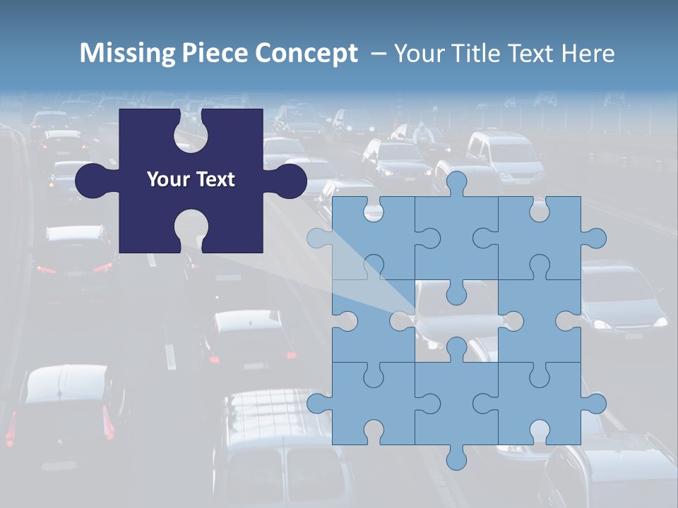 A Highway Filled With Lots Of Traffic Next To A Tall Building PowerPoint Template