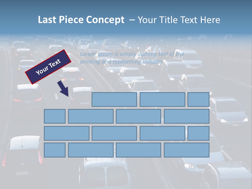 A Highway Filled With Lots Of Traffic Next To A Tall Building PowerPoint Template