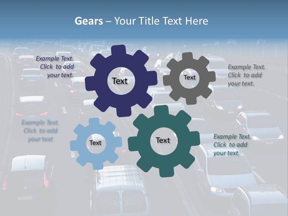 A Highway Filled With Lots Of Traffic Next To A Tall Building PowerPoint Template
