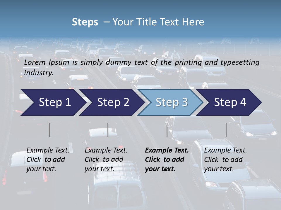 A Highway Filled With Lots Of Traffic Next To A Tall Building PowerPoint Template