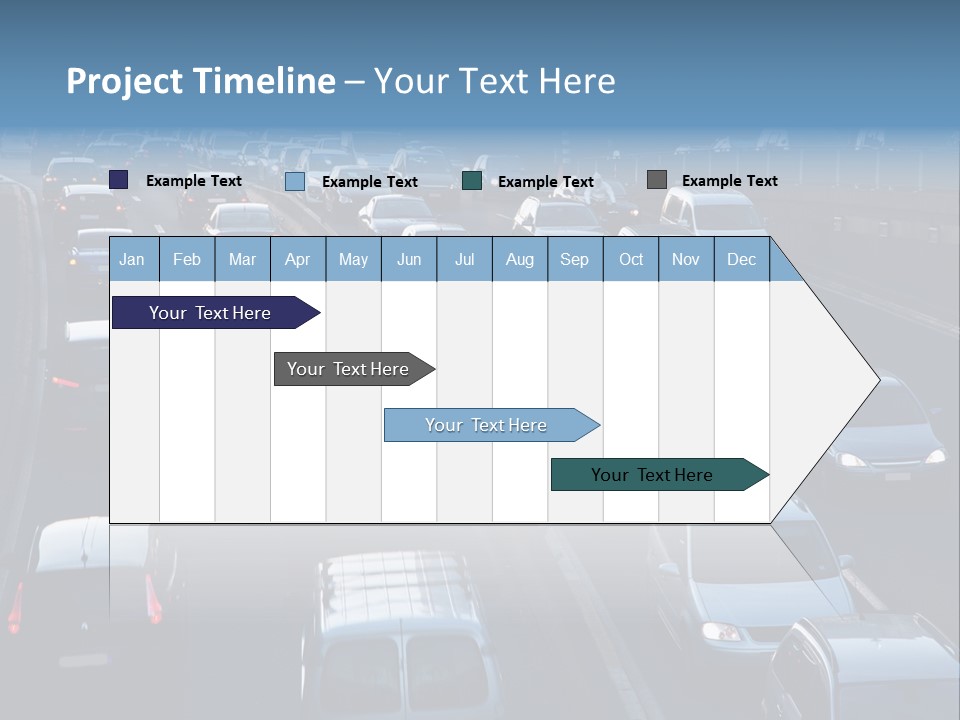 A Highway Filled With Lots Of Traffic Next To A Tall Building PowerPoint Template