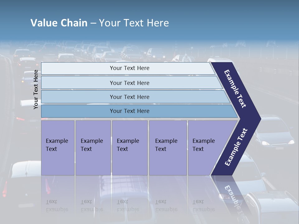 A Highway Filled With Lots Of Traffic Next To A Tall Building PowerPoint Template