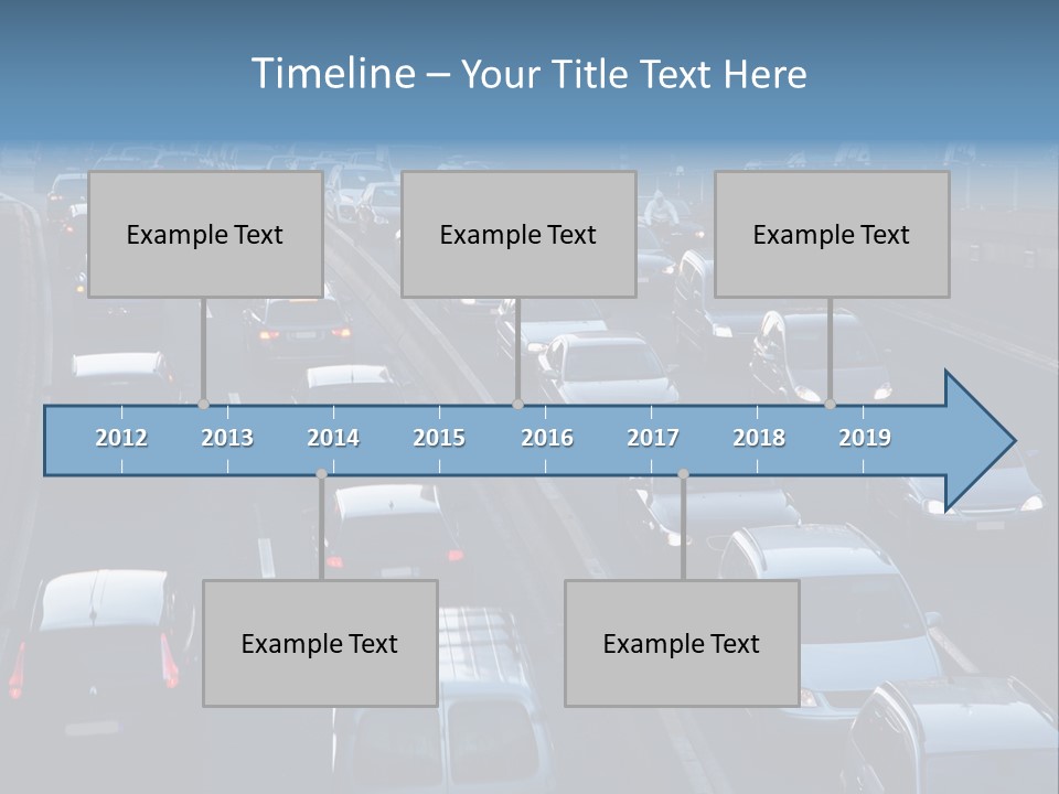A Highway Filled With Lots Of Traffic Next To A Tall Building PowerPoint Template