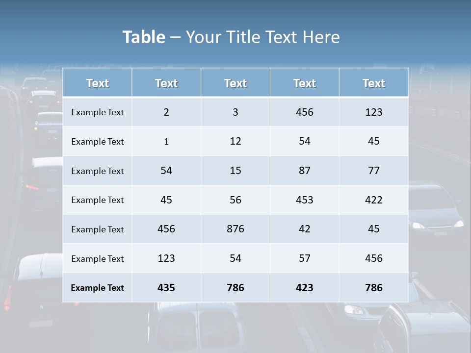 A Highway Filled With Lots Of Traffic Next To A Tall Building PowerPoint Template