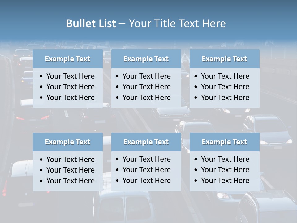 A Highway Filled With Lots Of Traffic Next To A Tall Building PowerPoint Template