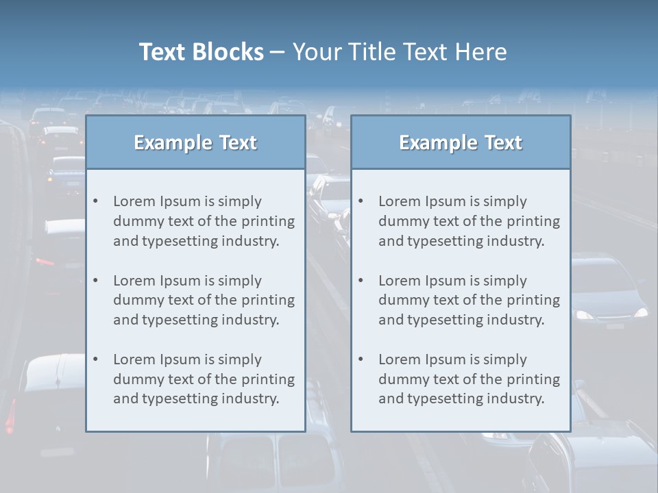A Highway Filled With Lots Of Traffic Next To A Tall Building PowerPoint Template