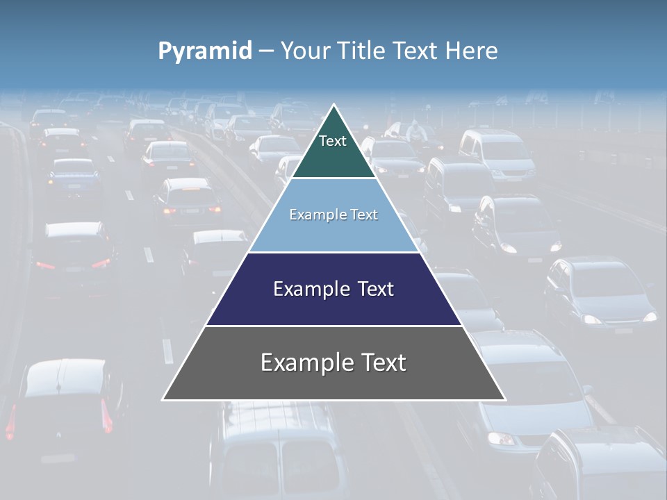 A Highway Filled With Lots Of Traffic Next To A Tall Building PowerPoint Template