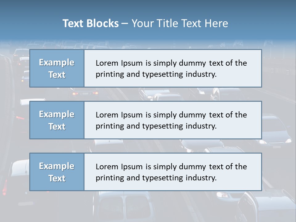 A Highway Filled With Lots Of Traffic Next To A Tall Building PowerPoint Template