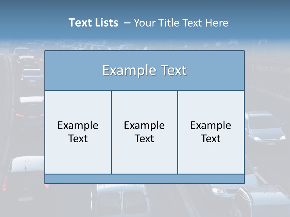 A Highway Filled With Lots Of Traffic Next To A Tall Building PowerPoint Template