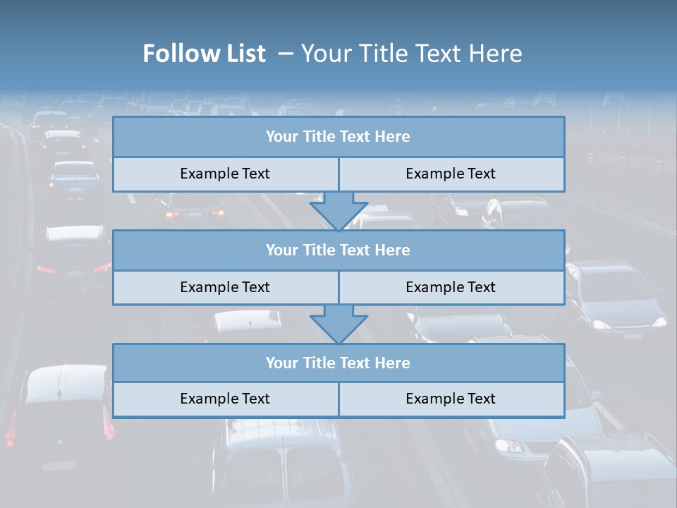 A Highway Filled With Lots Of Traffic Next To A Tall Building PowerPoint Template