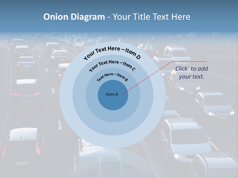 A Highway Filled With Lots Of Traffic Next To A Tall Building PowerPoint Template