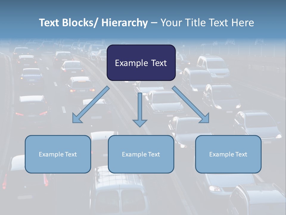 A Highway Filled With Lots Of Traffic Next To A Tall Building PowerPoint Template