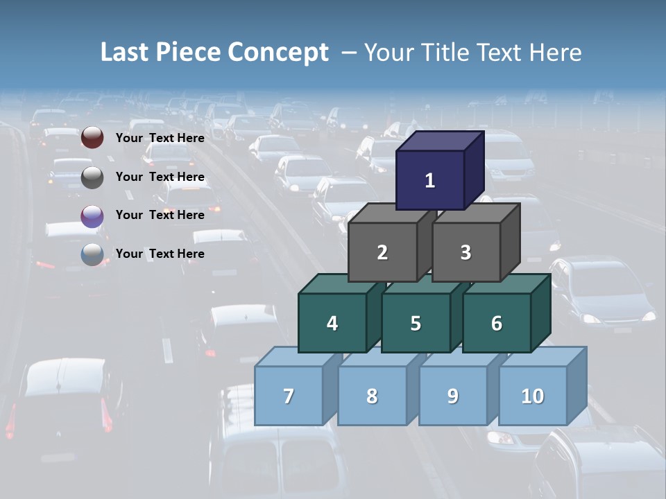 A Highway Filled With Lots Of Traffic Next To A Tall Building PowerPoint Template