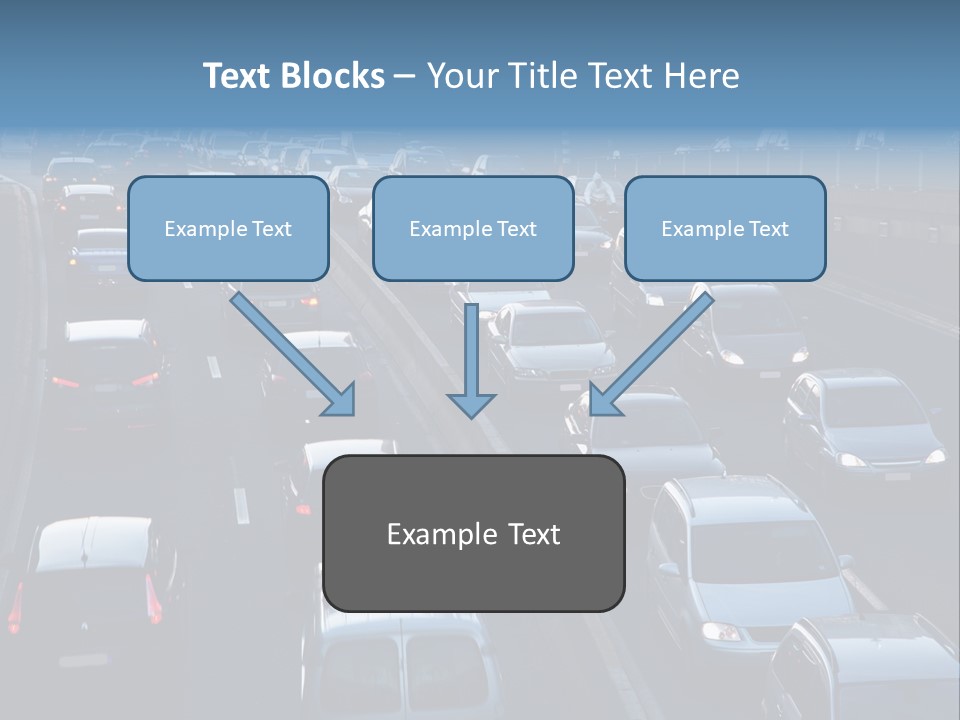A Highway Filled With Lots Of Traffic Next To A Tall Building PowerPoint Template