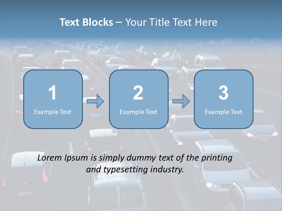 A Highway Filled With Lots Of Traffic Next To A Tall Building PowerPoint Template