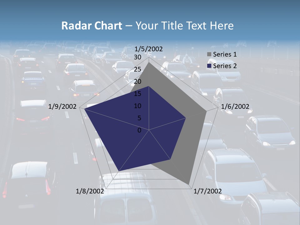 A Highway Filled With Lots Of Traffic Next To A Tall Building PowerPoint Template