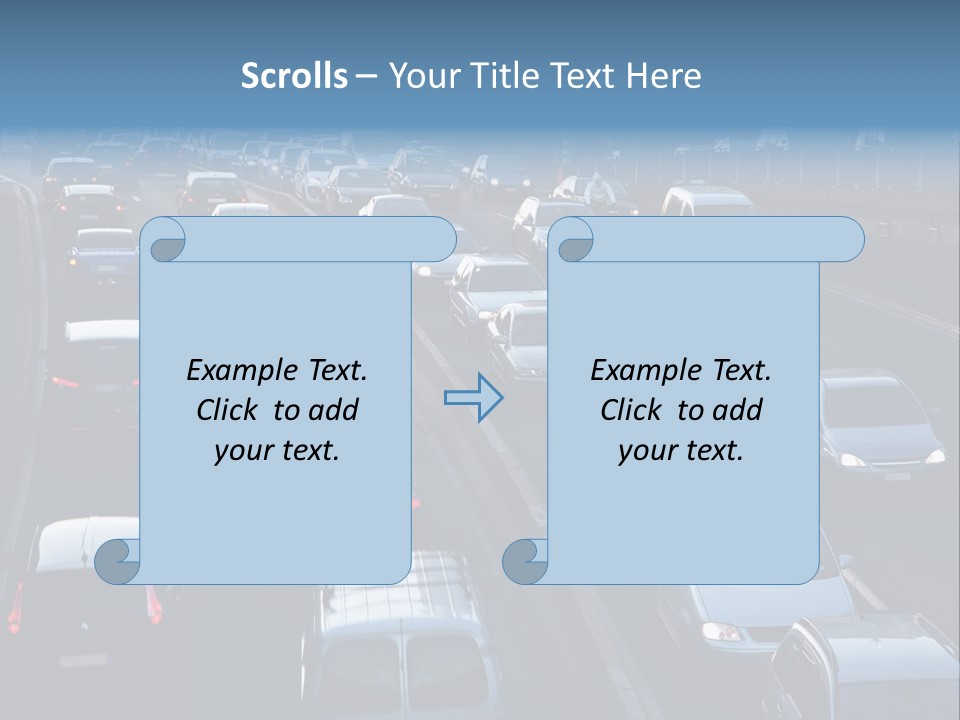 A Highway Filled With Lots Of Traffic Next To A Tall Building PowerPoint Template