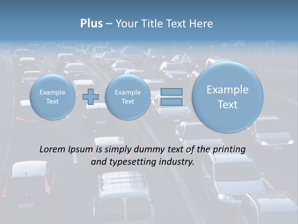 A Highway Filled With Lots Of Traffic Next To A Tall Building PowerPoint Template