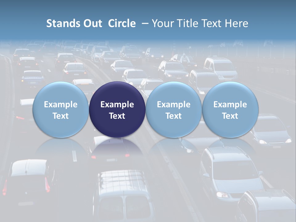 A Highway Filled With Lots Of Traffic Next To A Tall Building PowerPoint Template
