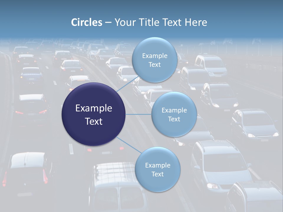 A Highway Filled With Lots Of Traffic Next To A Tall Building PowerPoint Template