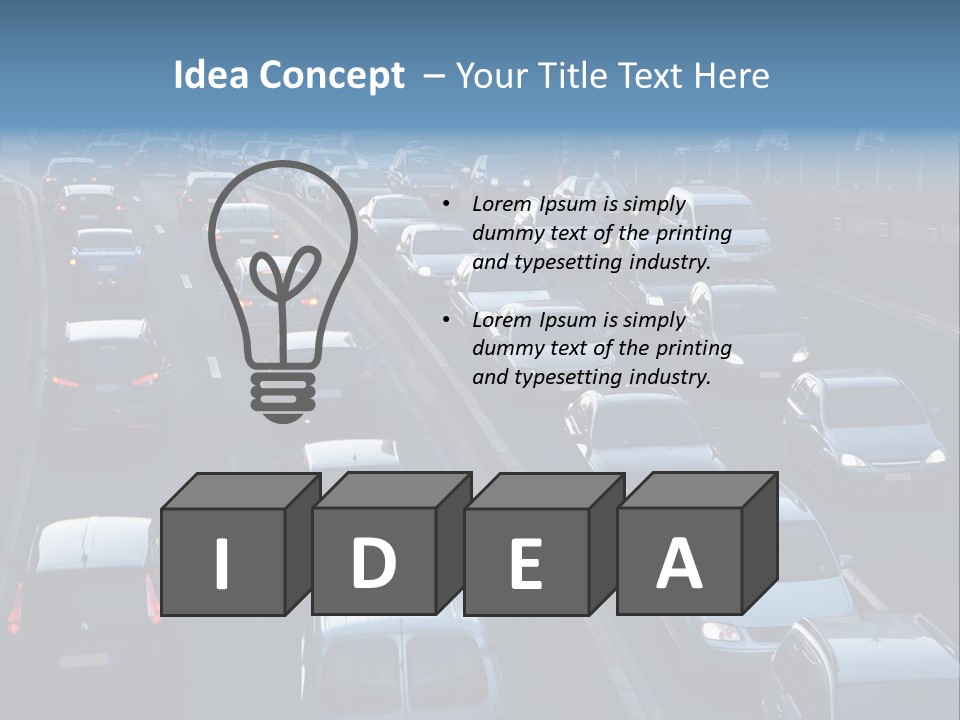A Highway Filled With Lots Of Traffic Next To A Tall Building PowerPoint Template