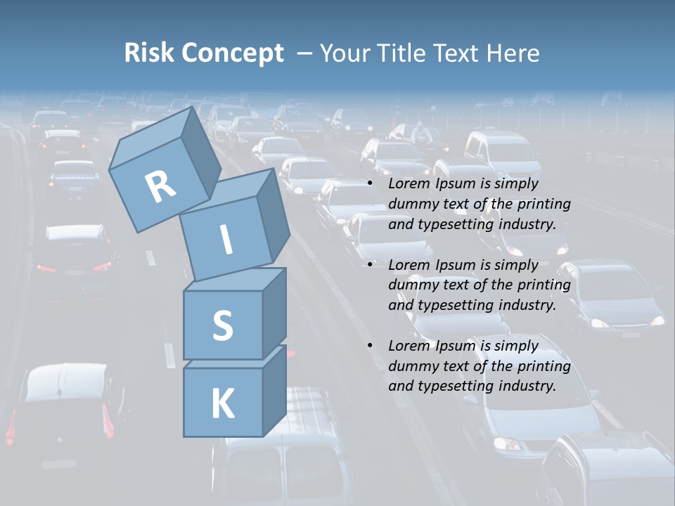 A Highway Filled With Lots Of Traffic Next To A Tall Building PowerPoint Template