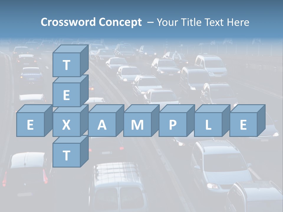 A Highway Filled With Lots Of Traffic Next To A Tall Building PowerPoint Template