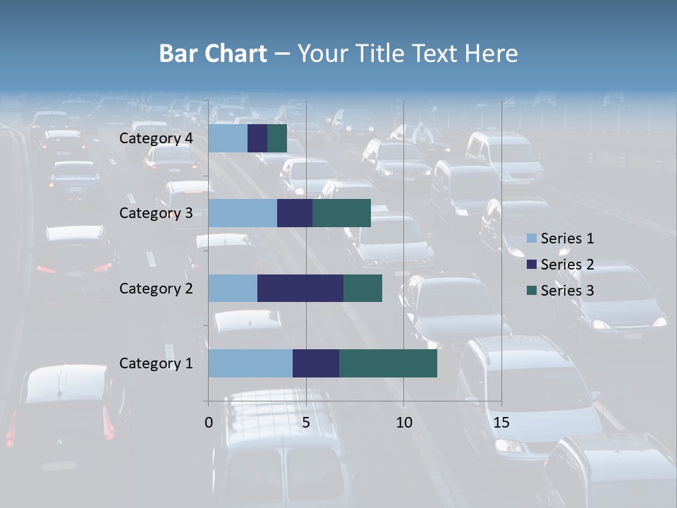 A Highway Filled With Lots Of Traffic Next To A Tall Building PowerPoint Template