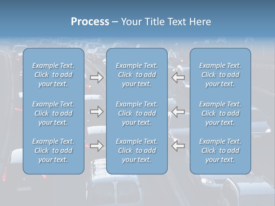 A Highway Filled With Lots Of Traffic Next To A Tall Building PowerPoint Template