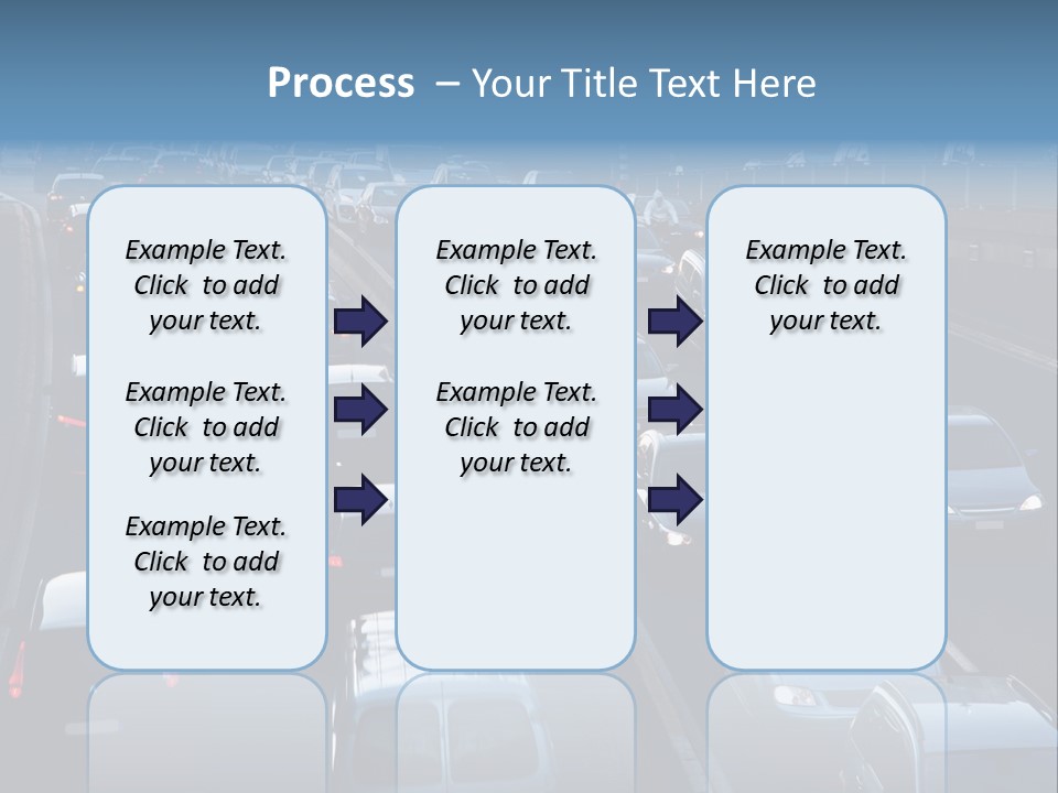 A Highway Filled With Lots Of Traffic Next To A Tall Building PowerPoint Template