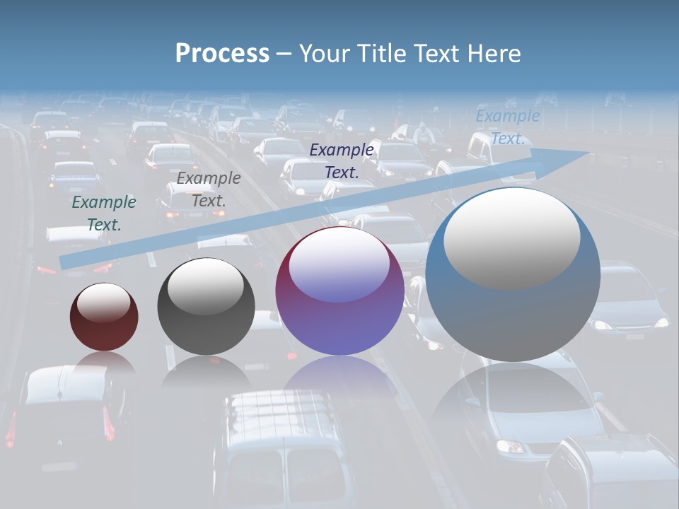 A Highway Filled With Lots Of Traffic Next To A Tall Building PowerPoint Template