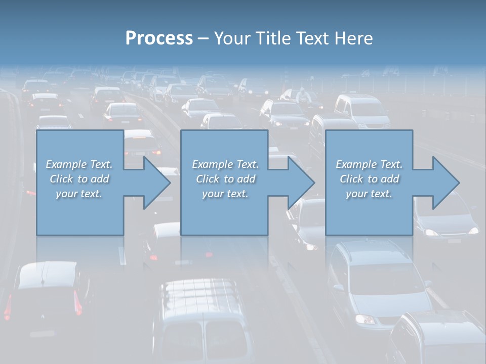 A Highway Filled With Lots Of Traffic Next To A Tall Building PowerPoint Template