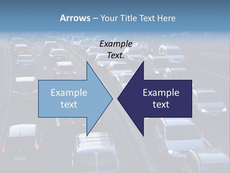 A Highway Filled With Lots Of Traffic Next To A Tall Building PowerPoint Template