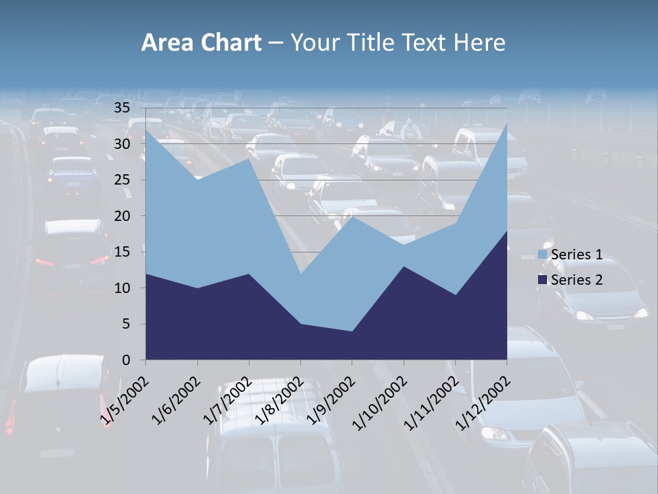 A Highway Filled With Lots Of Traffic Next To A Tall Building PowerPoint Template