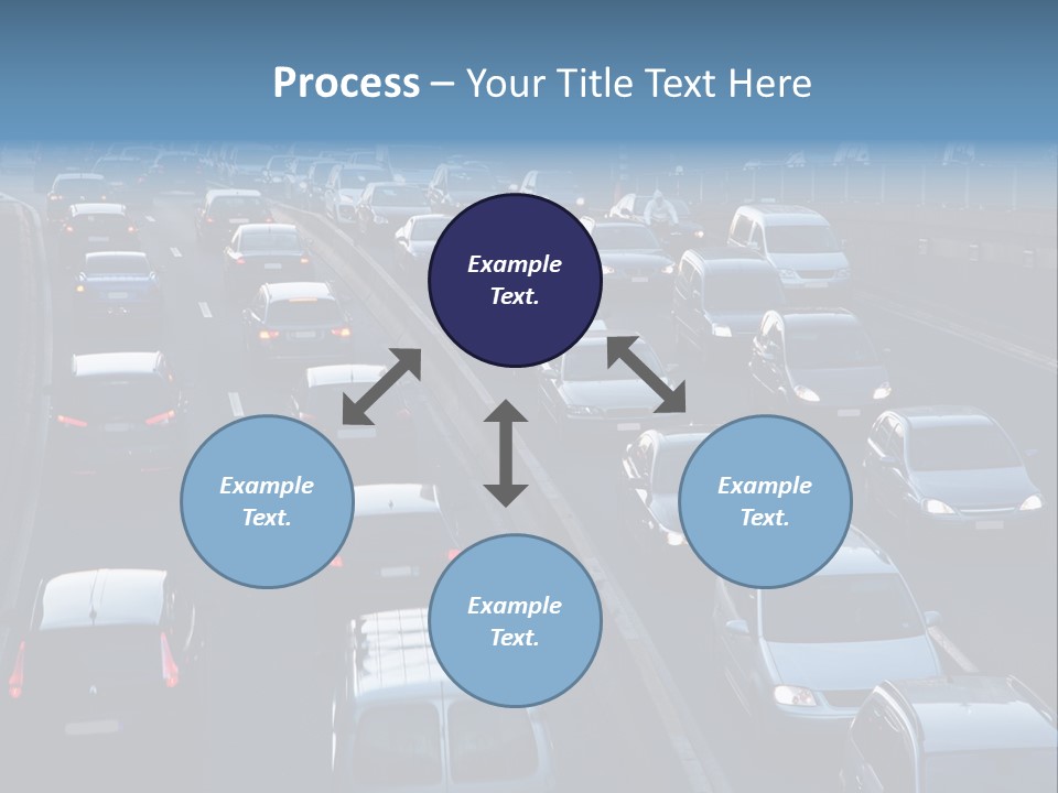 A Highway Filled With Lots Of Traffic Next To A Tall Building PowerPoint Template