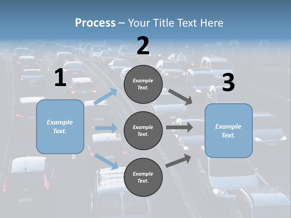 A Highway Filled With Lots Of Traffic Next To A Tall Building PowerPoint Template