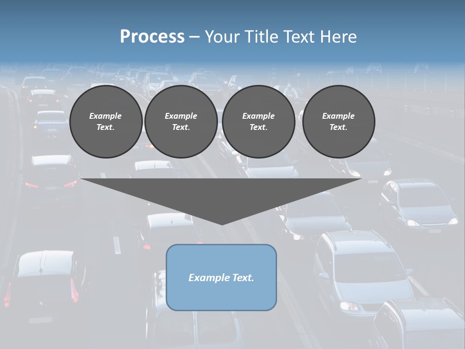 A Highway Filled With Lots Of Traffic Next To A Tall Building PowerPoint Template