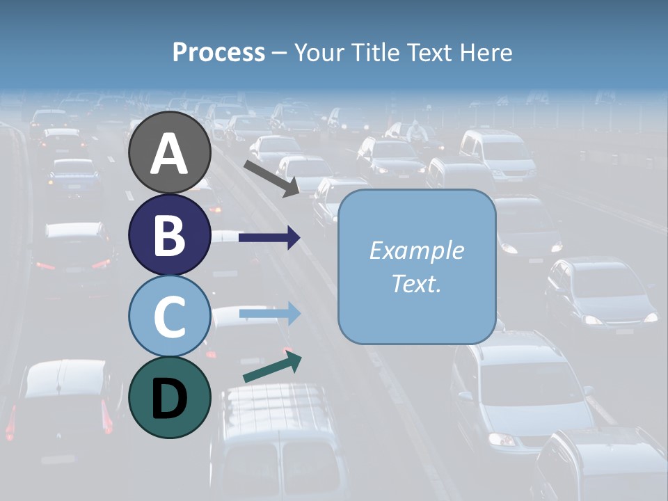 A Highway Filled With Lots Of Traffic Next To A Tall Building PowerPoint Template