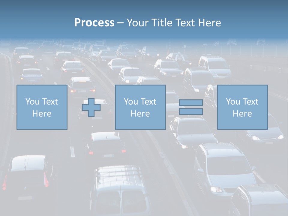 A Highway Filled With Lots Of Traffic Next To A Tall Building PowerPoint Template