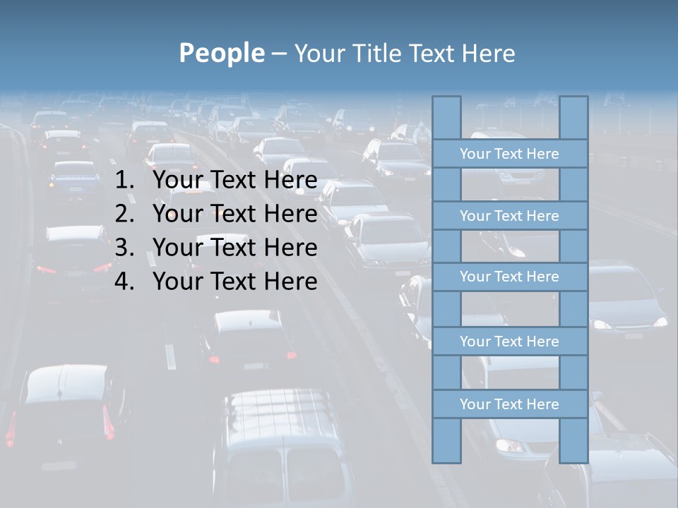 A Highway Filled With Lots Of Traffic Next To A Tall Building PowerPoint Template