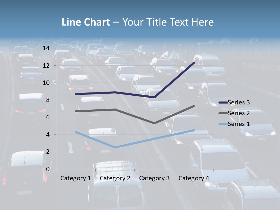 A Highway Filled With Lots Of Traffic Next To A Tall Building PowerPoint Template